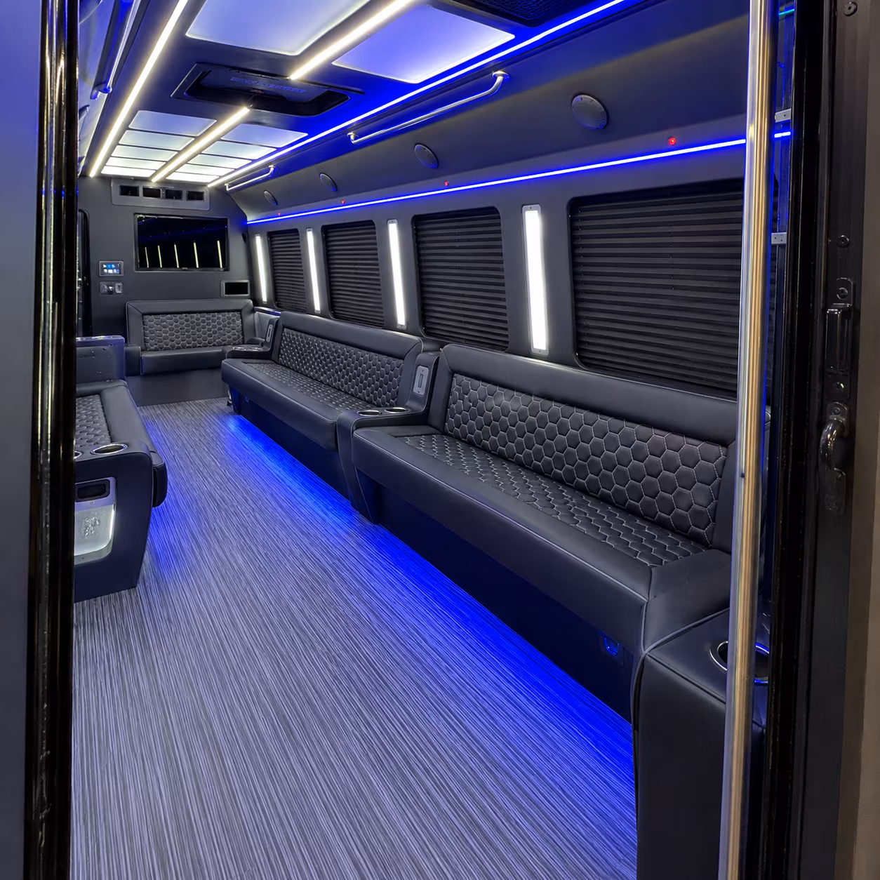 Nashville Bachelor & Bachelorette Transportation party bus interior