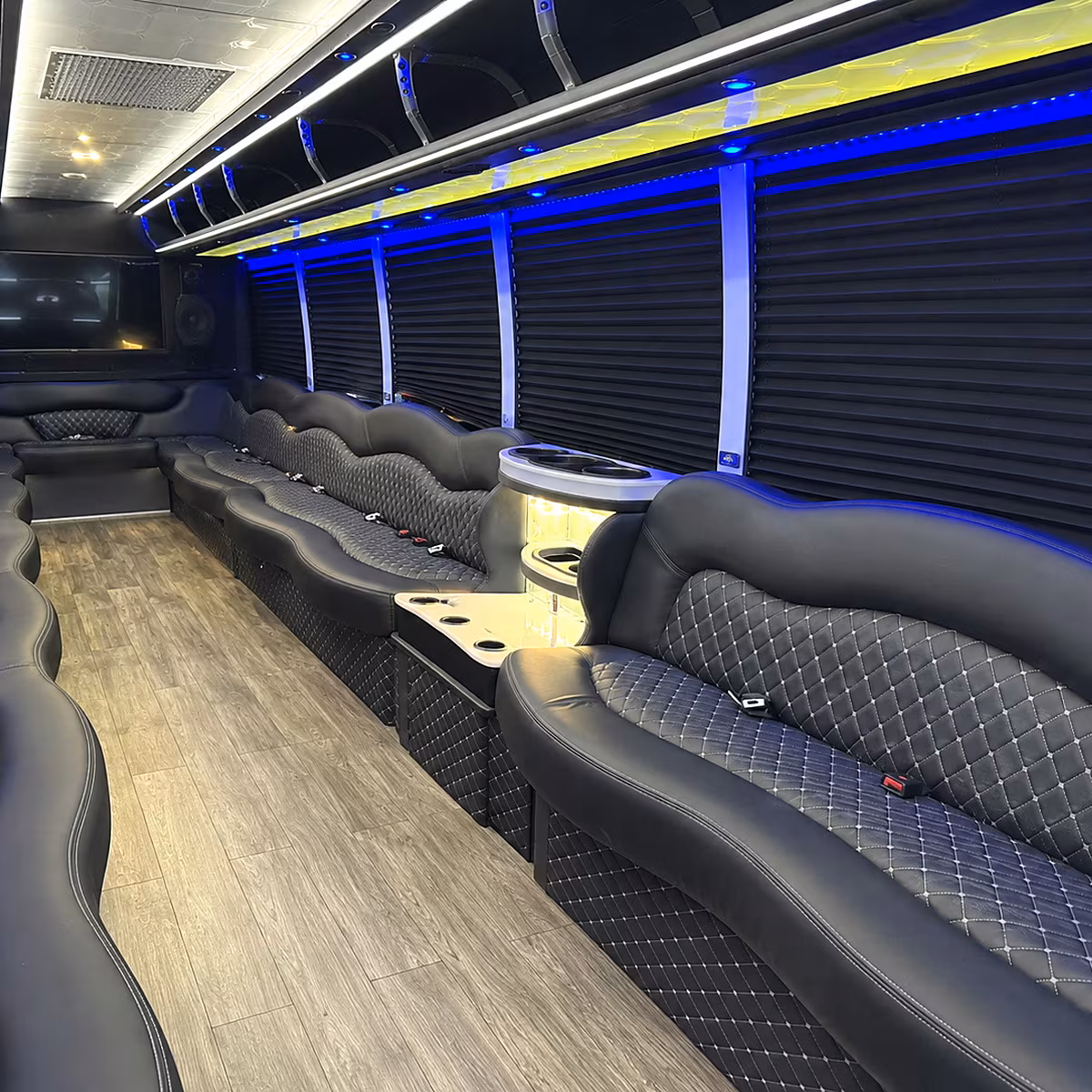 Nashville Bachelor & Bachelorette Transportation party bus interior