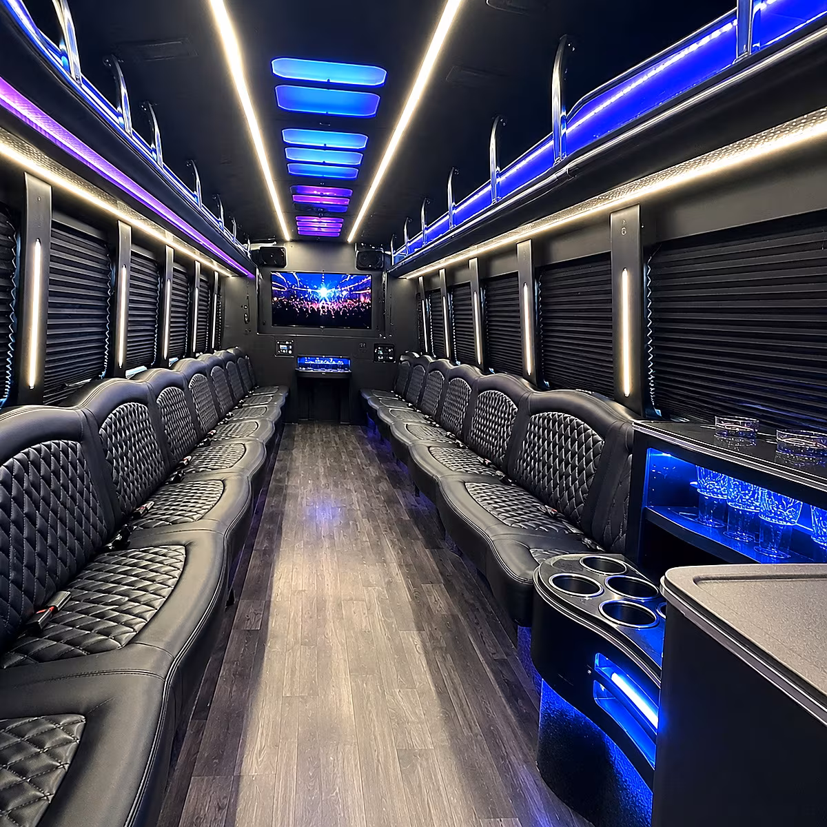 Nashville Prom & Homecoming Transportation party bus interior