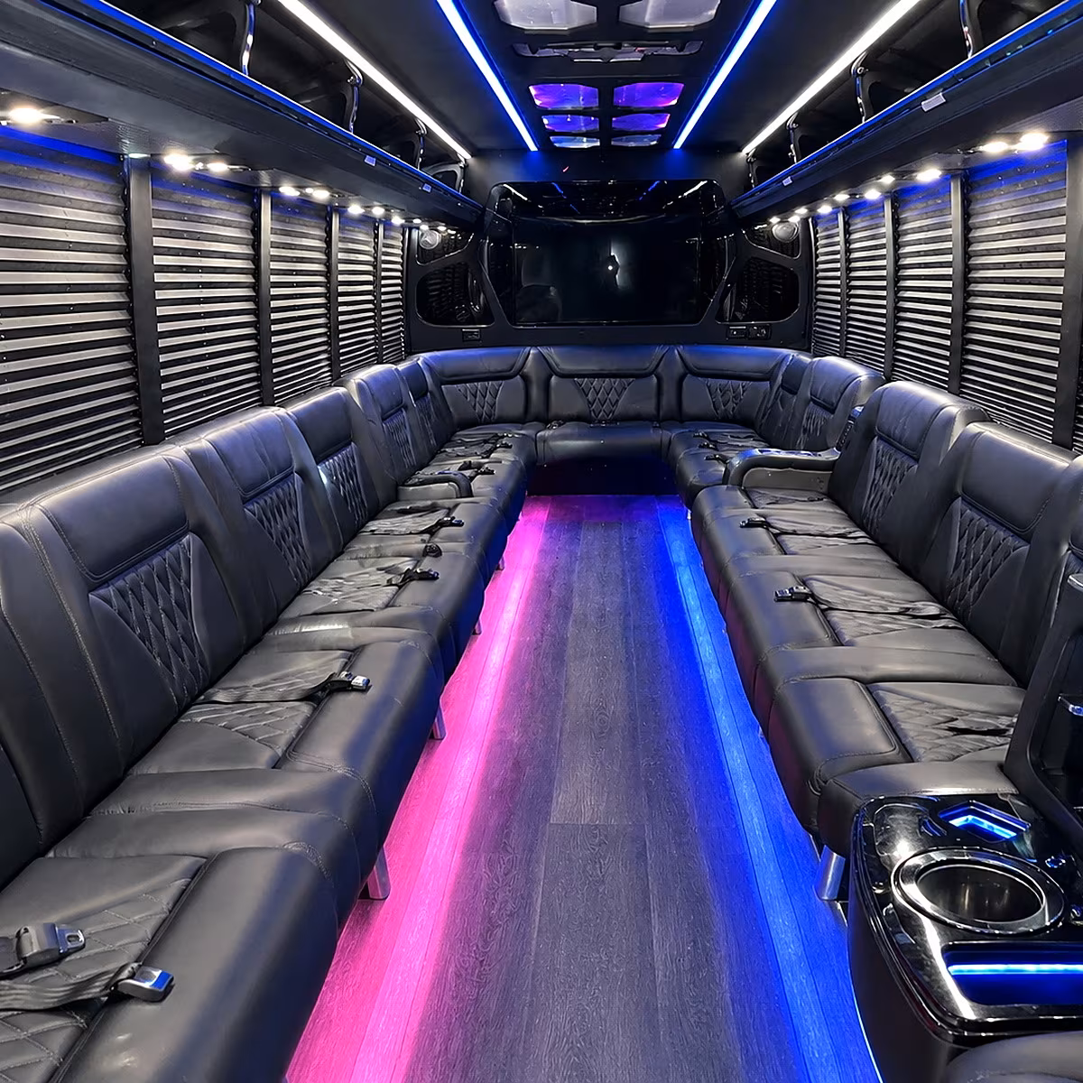 Nashville Wedding Transportation party bus interior